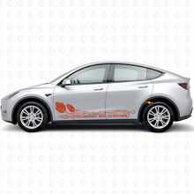 Angetrieben von Seitenwechsel Tür Vinyl-Aufkleber für Tesla Model Y_4