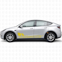 Angetrieben von Seitenwechsel Tür Vinyl-Aufkleber für Tesla Model Y_5