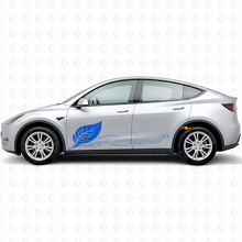 Grüner Energie-Schaltkreiss-Stil Seiten-Tür Vinyl-Aufkleber für Tesla Model Y_2