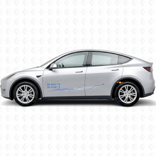 Kyiv Koordinaten & Routenlinien Aufkleber für Seitentür Vinylaufkleber für Tesla Model Y_2