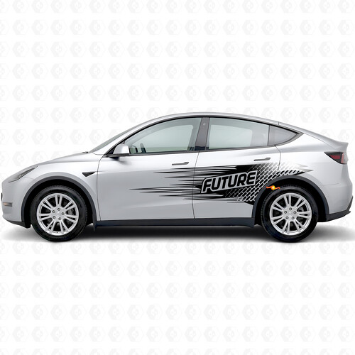 "Future"-Schriftzug Elektro-Stil Seiten-Vinylaufkleber für Tesla Model Y