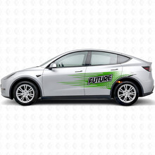 "Future"-Schriftzug Elektro-Stil Seiten-Vinylaufkleber für Tesla Model Y_3