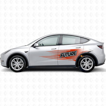 "Future"-Schriftzug Elektro-Stil Seiten-Vinylaufkleber für Tesla Model Y_4