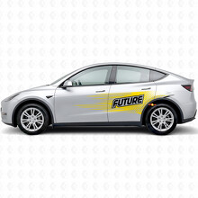"Future"-Schriftzug Elektro-Stil Seiten-Vinylaufkleber für Tesla Model Y_5