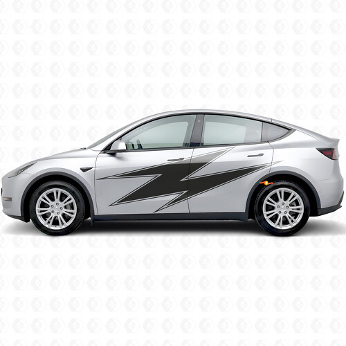 Lightning mit Kontur Seitlicher Vinyl-Aufkleber für Tesla Model Y_1