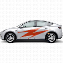 Lightning mit Kontur Seitlicher Vinyl-Aufkleber für Tesla Model Y_4