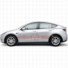 Ukrainisches Ornament im Techno-Stil Seiten-Vinylaufkleber für Tesla Model Y_4