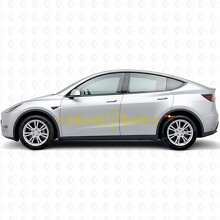 Ukrainisches Ornament im Techno-Stil Seiten-Vinylaufkleber für Tesla Model Y_5