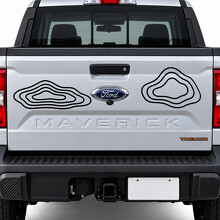 Contour Islands Topografischer Heckklappen-Vinylaufkleber für Ford Maverick 2023_2