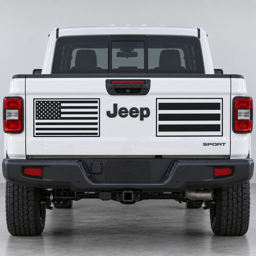 Rahmenbeschriftung mit Flaggenmotiv für die Heckklappe Jeep Gladiator 2023_1