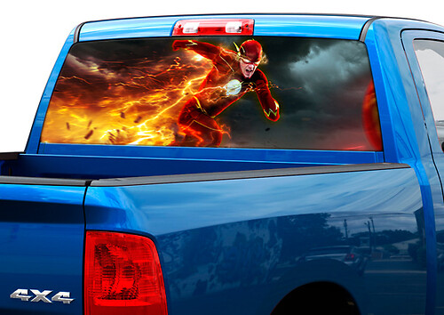 Flash DC Comics Heckfenstervinylaufkleber für Pick-up Trucks SUVs