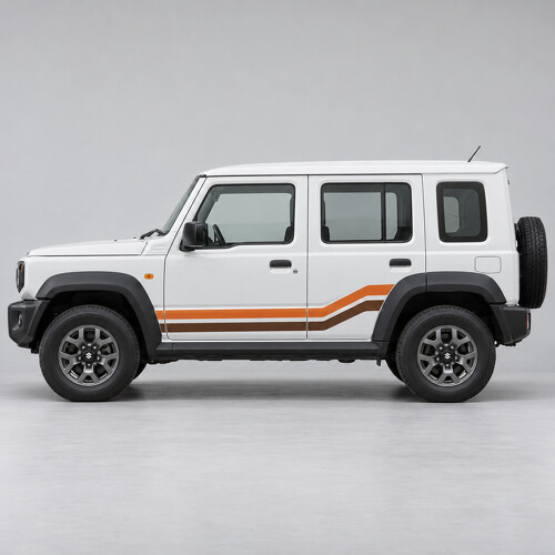 Doppel-Diagonal Seitenvinyl-Aufkleber-Set für Maruti Suzuki Jimny Alpha Fünftürer 2023_1