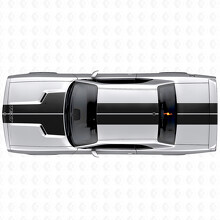 Doppelte Streifen mit individuellem Text Komplettset Vinylaufkleber für Dodge Challenger 2008-2014_2