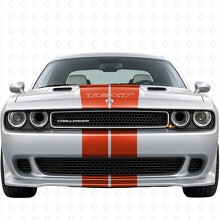 Doppelte Streifen mit individuellem Text Komplettset Vinylaufkleber für Dodge Challenger 2008-2014_4