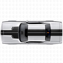 Vollständiges Vinyl-Aufkleberset mit Doppelkontur-Streifen & individuellem Text für Dodge Challenger 2008-2014_2