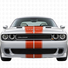 Vollständiges Vinyl-Aufkleberset mit Doppelkontur-Streifen & individuellem Text für Dodge Challenger 2008-2014_4