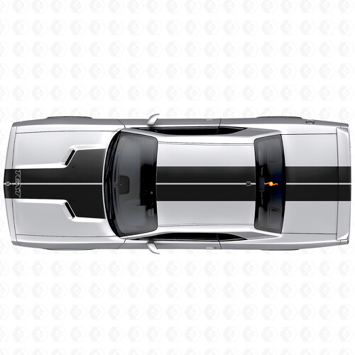 Doppelte individuelle Streifen Haube Dach Kofferraum Vinyl-Aufkleber Sticker für Dodge Challenger 2008-2014