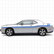 Umriss-Streifen mit individuellem Text Seiten-Vinyl-Aufkleber für Dodge Challenger_2