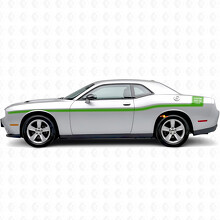 Umriss-Streifen mit individuellem Text Seiten-Vinyl-Aufkleber für Dodge Challenger_3