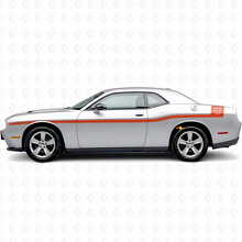 Umriss-Streifen mit individuellem Text Seiten-Vinyl-Aufkleber für Dodge Challenger_4