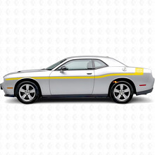 Umriss-Streifen mit individuellem Text Seiten-Vinyl-Aufkleber für Dodge Challenger_5