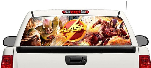 Flash & Reverse-Flash DC Comics Heckscheibenaufkleber aus Vinyl für Lastwagen