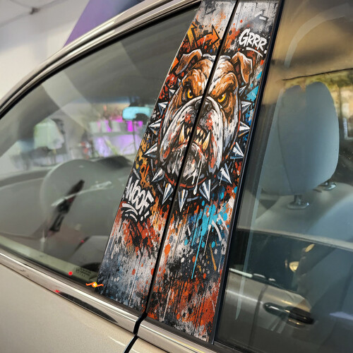 Wütender Bulldoggen-Graffiti-Stil Türsäulen-Vinylaufkleber