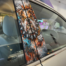 Wütender Bulldoggen-Graffiti-Stil Türsäulen-Vinylaufkleber_2