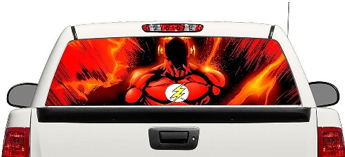 Flash DC Comics Aufkleber für die hintere Scheibe von Trucks