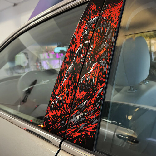 Wütender Dobermann Türpfeiler Vinylaufkleber Sticker_1