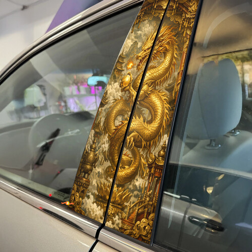 Golden Dragon Türpfosten Vinyl-Aufkleber Sticker