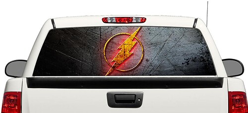 Flash-Logo DC Comics Vinyl-Aufkleber für die Heckscheibe von Pick-up-Trucks und SUVs