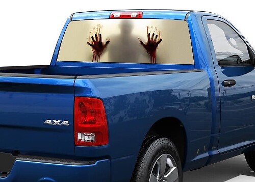 Zombie hinter dem Glas Blut Rückfenster Grafik Aufkleber 2 Truck SUV
