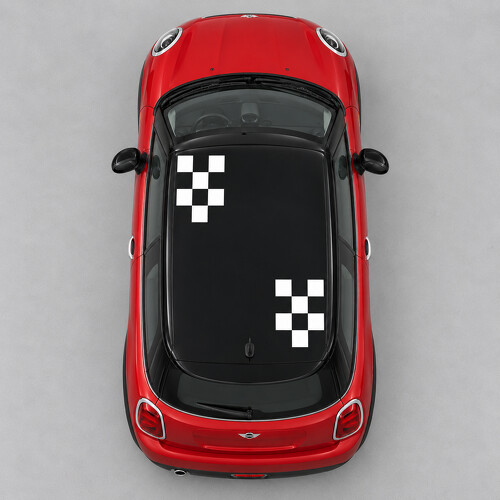 Checker-Ecken Dach Vinyl-Aufkleber für MINI Cooper 2014_1