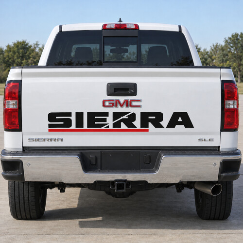 Inline Crosscut Vinyl-Aufkleber für die Heckklappe des GMC Sierra_1