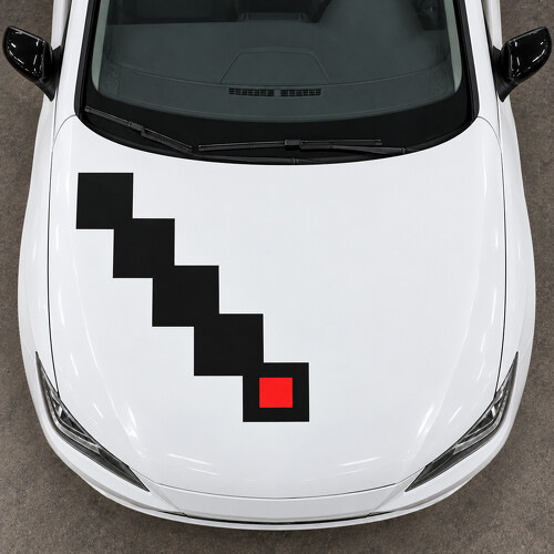Schachbrett Treppenhaube Vinyl-Aufkleber für SEAT Ibiza Cupra SC 2015-2017