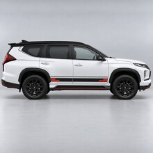 Rally Step Gürtel Seiten Vinyl-Aufkleber für Mitsubishi Pajero Sport 2019-2024 Facelift_2