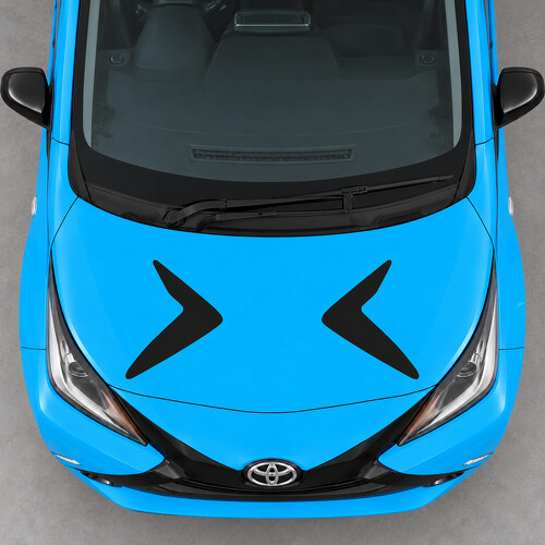 Entgegengesetzte Boomerangs Motorhauben-Vinyl-Aufkleber für Toyota Aygo AB40 2014-2018 Vor-Facelift