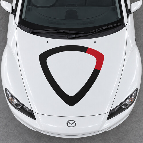 Rotor Open Core Hauben Vinylaufkleber für Mazda RX-8 SE3P 2008-2012 Facelift