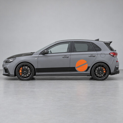 Geschnittener Disc-Trackband-Seitenvinyl-Aufkleber für Hyundai i30 N PD Hatchback 2017-2020_1