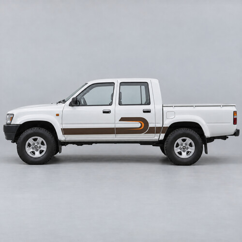 Rückkehr Schleife Doppelkabine Pre-Facelift Seiten Vinyl Aufkleber für Toyota Hilux 1997-2001_1