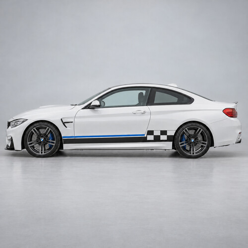 Checker Bridge F82 Coupe Pre-Facelift Seiten-Vinylaufkleber für BMW M4 2015-2017_1