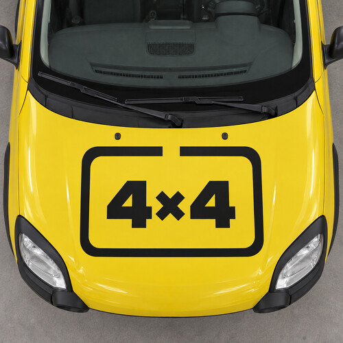 Four Square 4x4 Motorhauben-Vinylaufkleber für Fiat Panda Cross 319 2014_1
