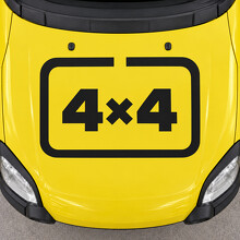 Four Square 4x4 Motorhauben-Vinylaufkleber für Fiat Panda Cross 319 2014_2