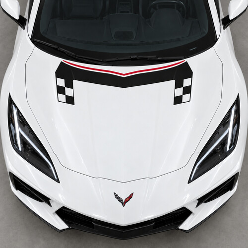 Schachbrett-Schulterbrücke C8 Stingray Motorhauben Vinyl-Aufkleber für Chevrolet Corvette 2020_1