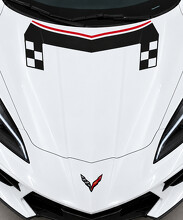 Schachbrett-Schulterbrücke C8 Stingray Motorhauben Vinyl-Aufkleber für Chevrolet Corvette 2020_2