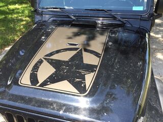 Jeep Wrangler TJ Vinyl Distressed Army Star Motorhaubenaufkleber TJ U WÄHLEN SIE FARBE