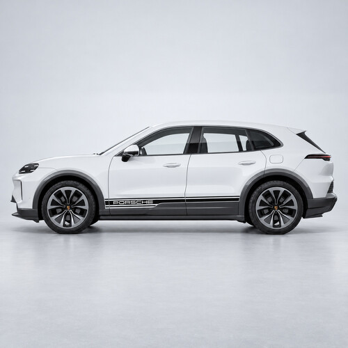 Markierte Streifen Schweller Vinylaufkleber für Porsche Cayenne Electric_1