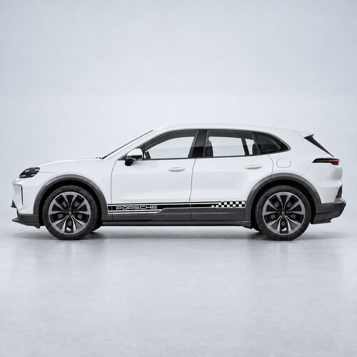 Markierter karierten Streifen Seiten-Vinylaufkleber für Porsche Cayenne Electric