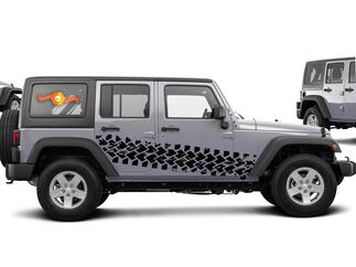 Jeep-Aufkleber | WRANGLER Motorhauben-Türfender-Fensteraufkleber rubicon sahara JK 4DR 23